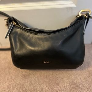 Ralph Lauren Black Leather Crossbody Handbag